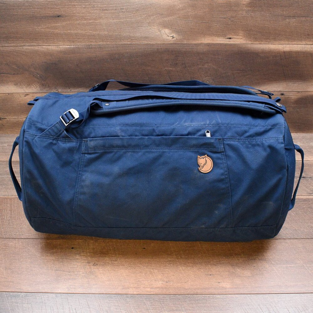 Fjallraven 55L Splitpack Duffle Backpack - Blue Large Travel Bag Canvas